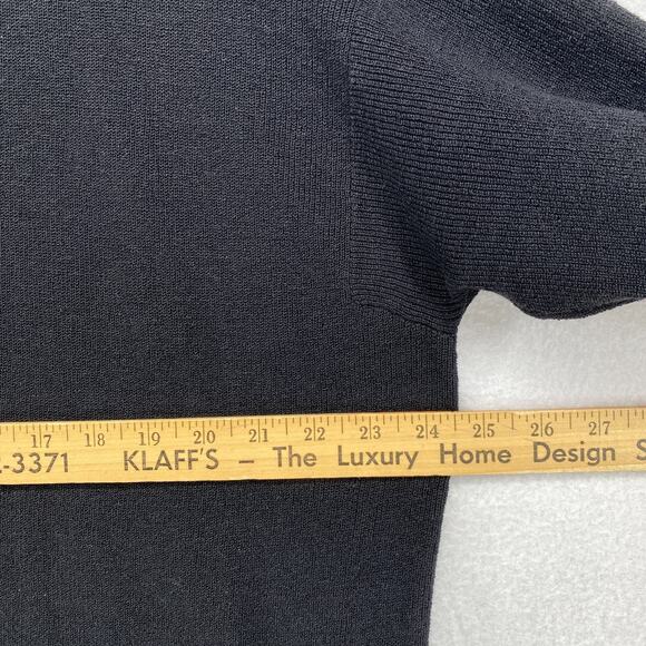 EILEEN FISHER Sweater S M Organic Linen Blend Ribbed Tunic 3/4 Sleeve Black - Picture 10 of 12